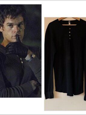 American Apparel Thermal Henley “Kill Shirt” As Seen Dexter Morgan Men’s XL FLAW